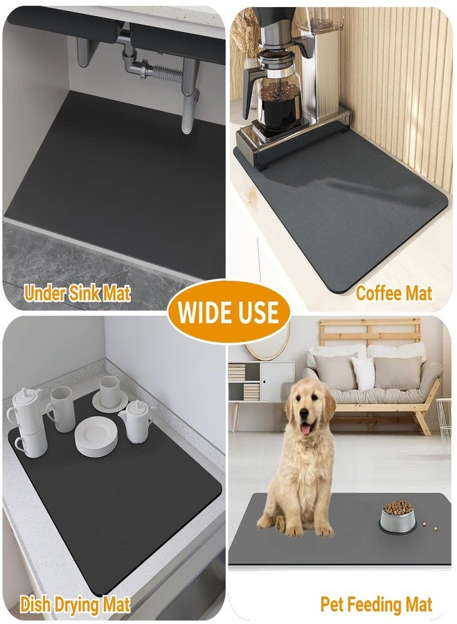 Beruyu Under Sink Mat for Kitchen Waterproof, Cut to Fit Under Sink Liner, Kitchen Bathroom Cabinet Protector Mat, Super Absorbent Quick Dry Under Sink Drip Tray, Dark Grey (20"W x 32"L) - Image 5